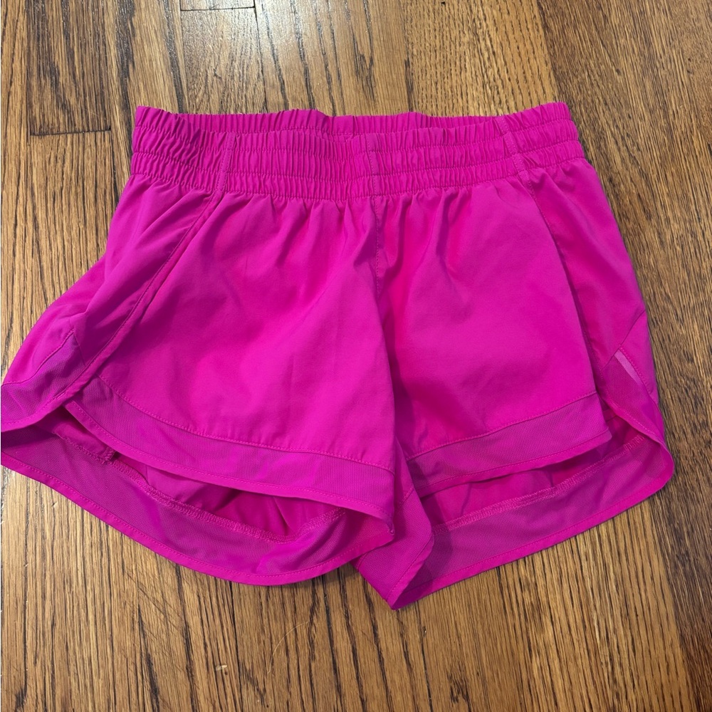 Athleta Hot Pink Mesh Racer Run Mid Rise Short